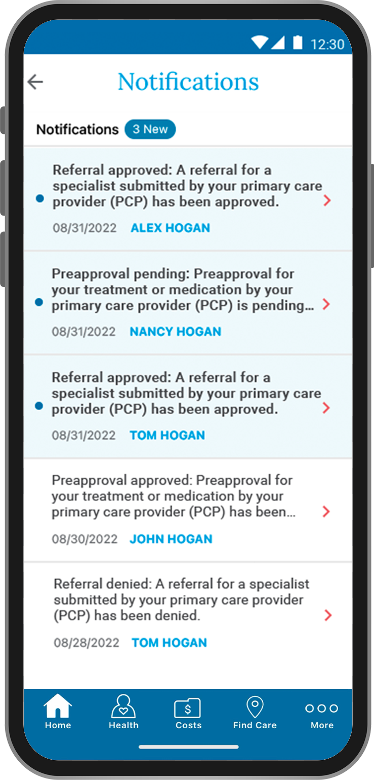 Final: Notifications screen