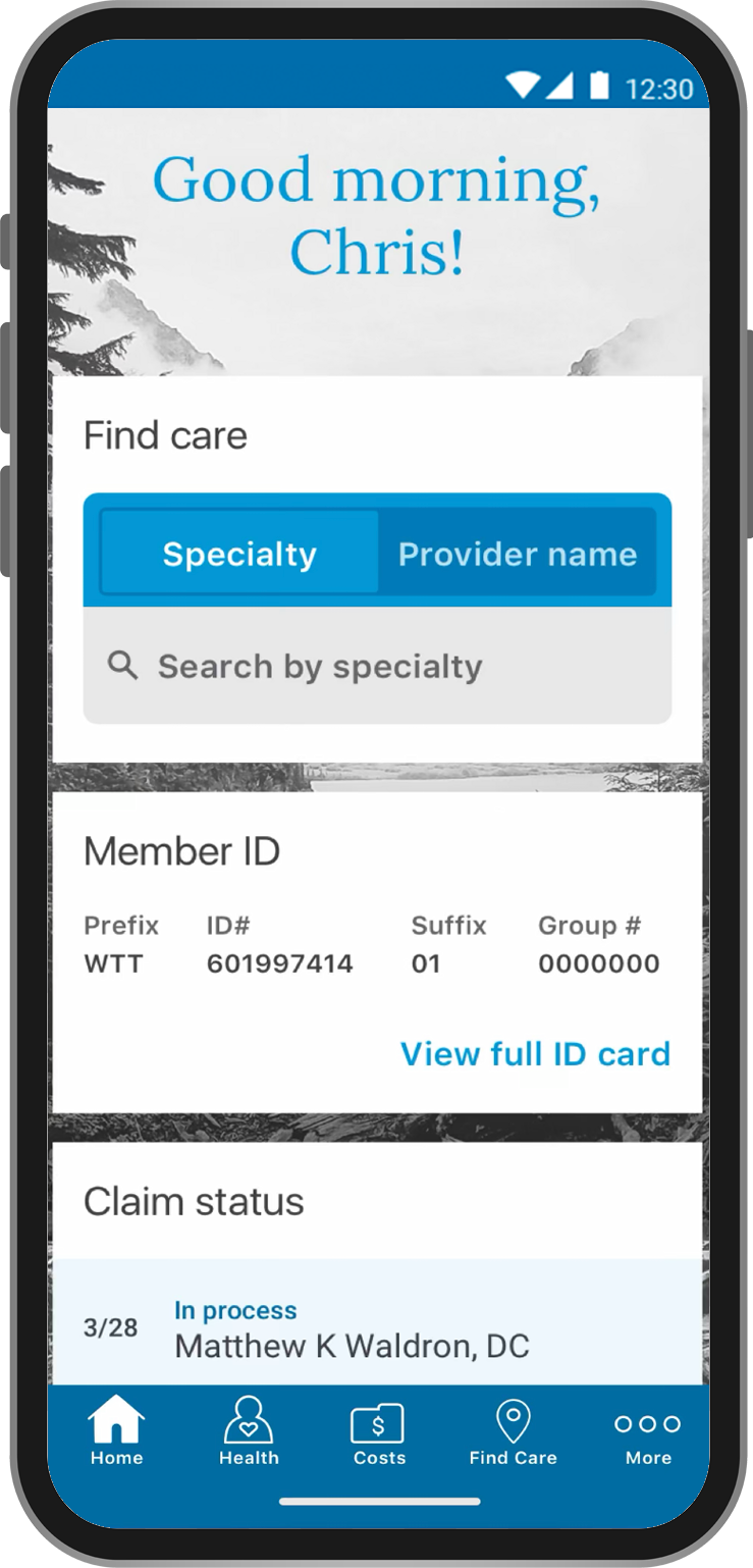 Final: Dashboard screen
